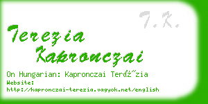 terezia kapronczai business card